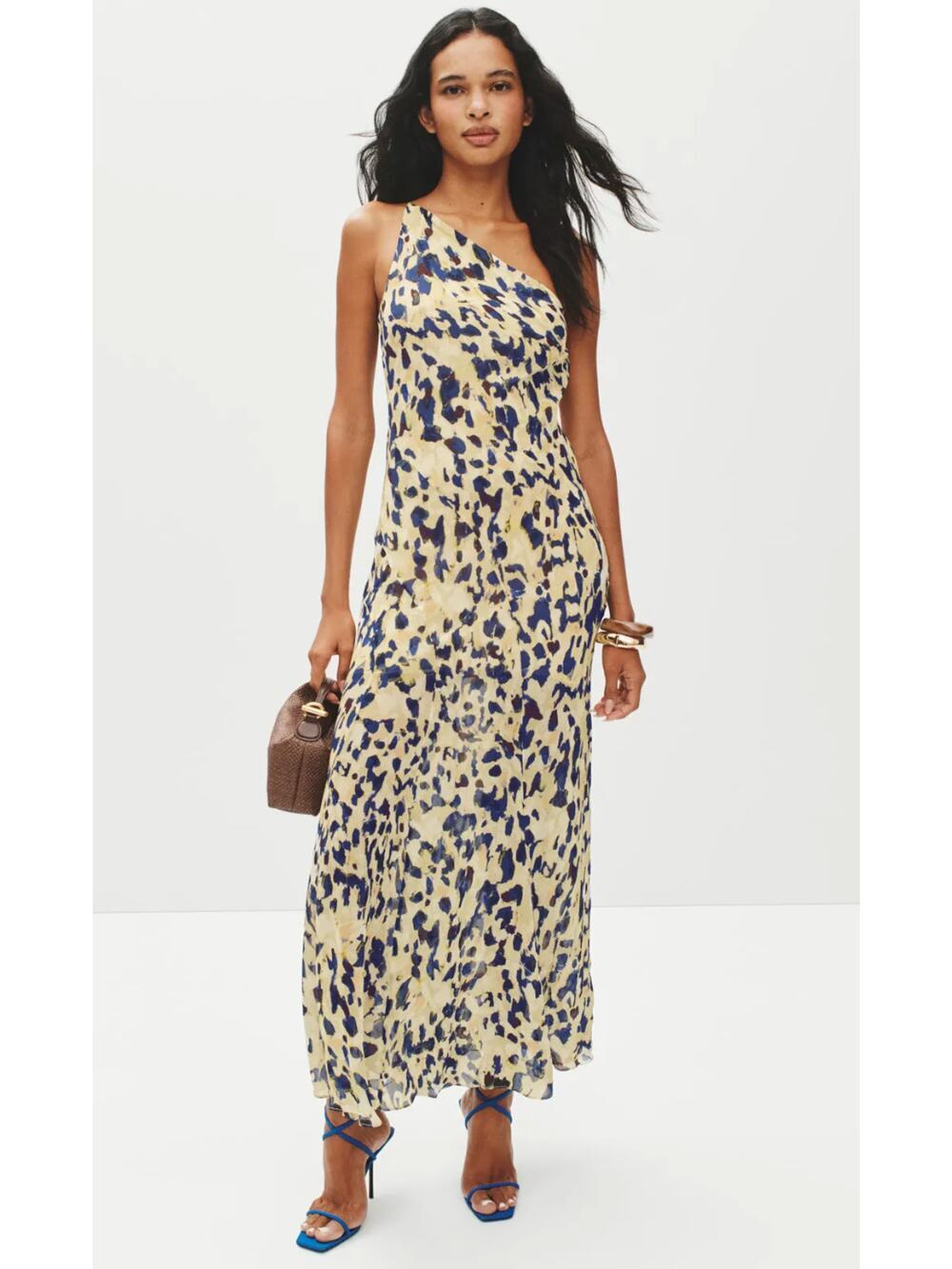 Shona Joy Kinetic Asymmetric Panel Maxi Dress Size US 4